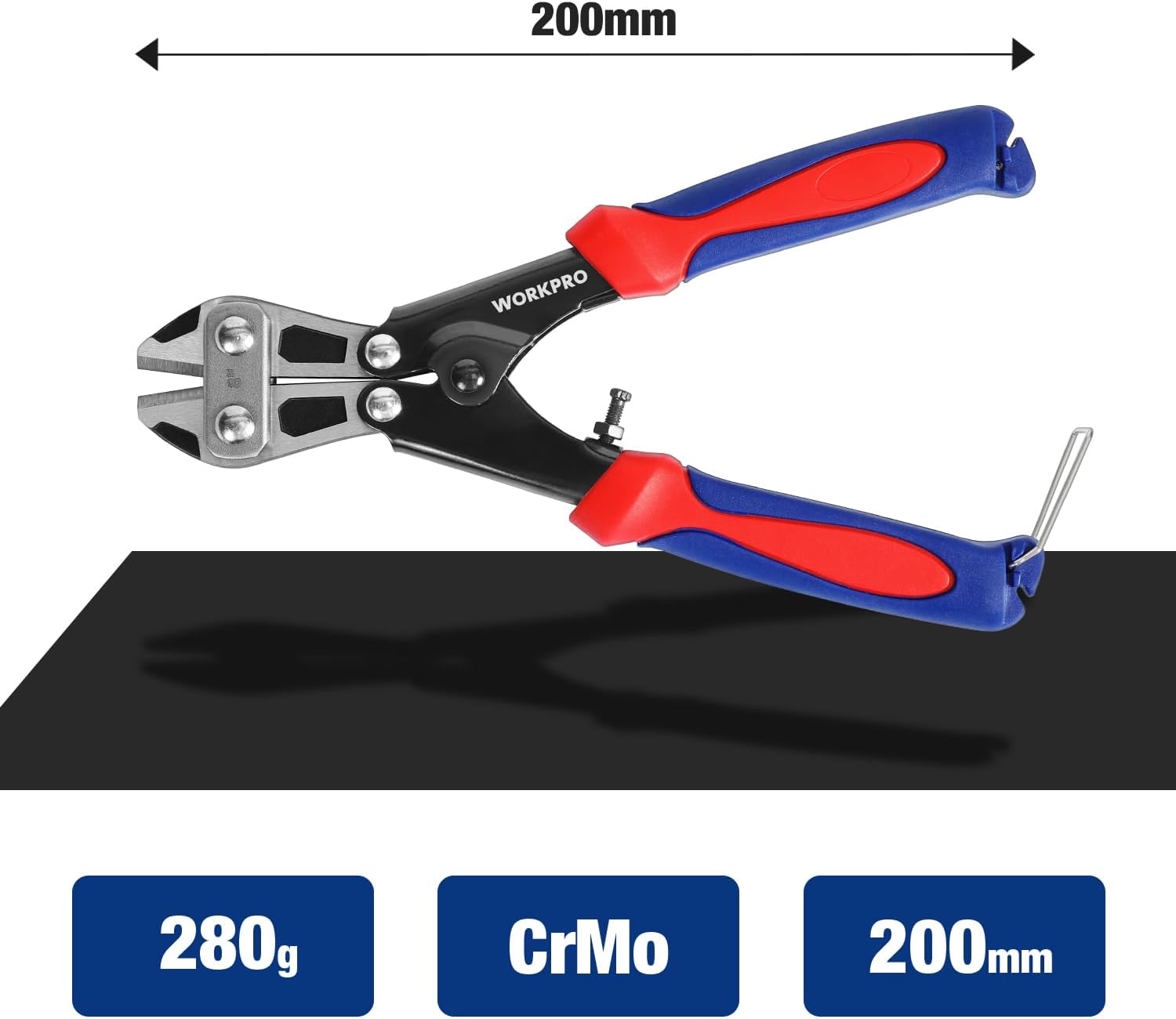 Thumbnail 4 de WORKPRO Mini coupe-boulons 210 mm coupe-câble Cr-V 🛠