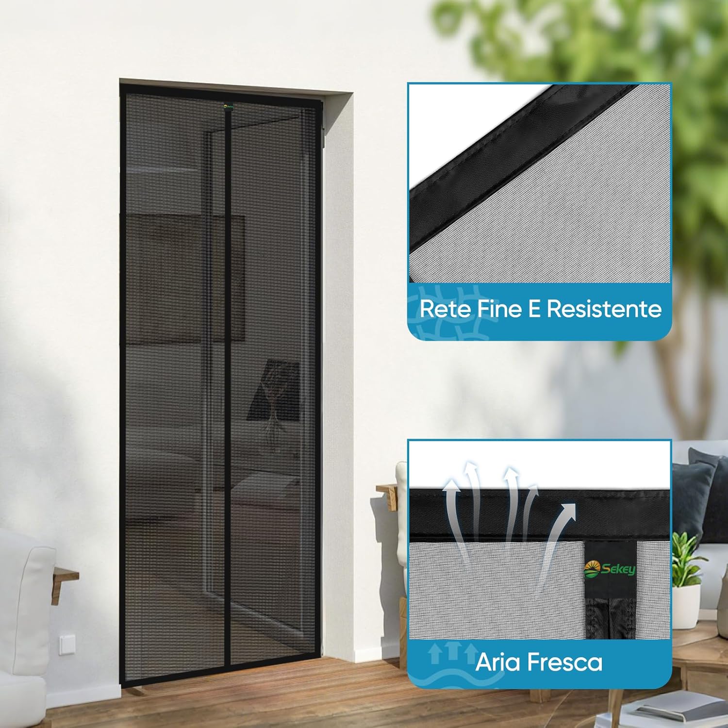 Thumbnail 3 de Sekey Zanzariera magnetica porta Ritagliabile 150x210