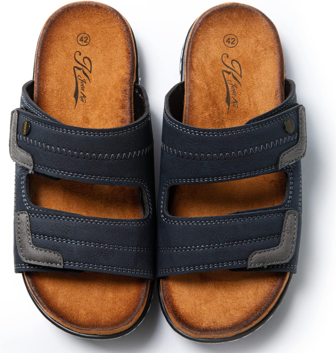 Detalle 1 de JOMIX Sandales Homme en Cuir Synthétique – Sandales de plage confortables pour maison et extérieur