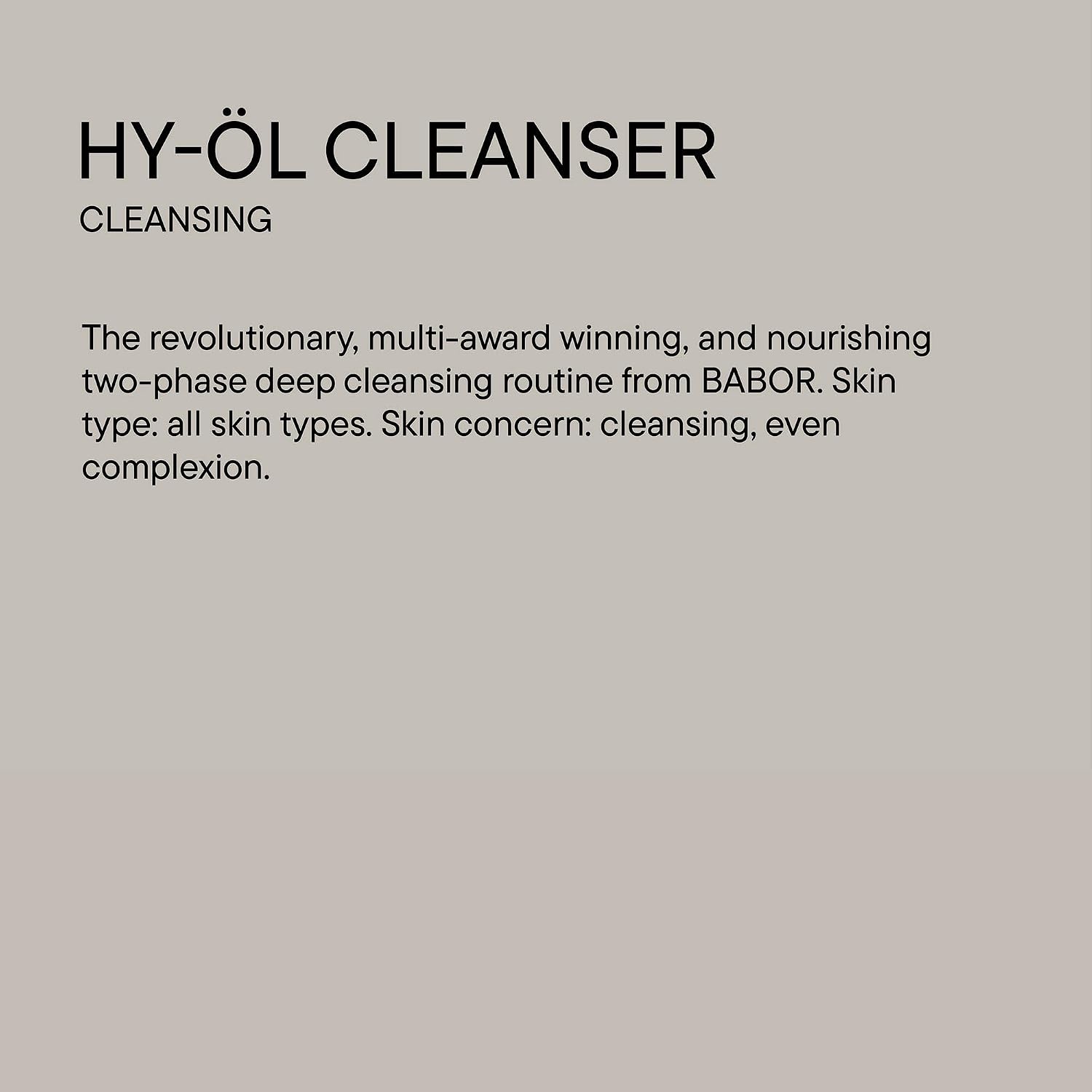 Detalle 2 de BABOR CLEANSING HY-ÖL : huile nettoyante hydrophile hydrophile à utiliser avec Phytoactive, 200 ml