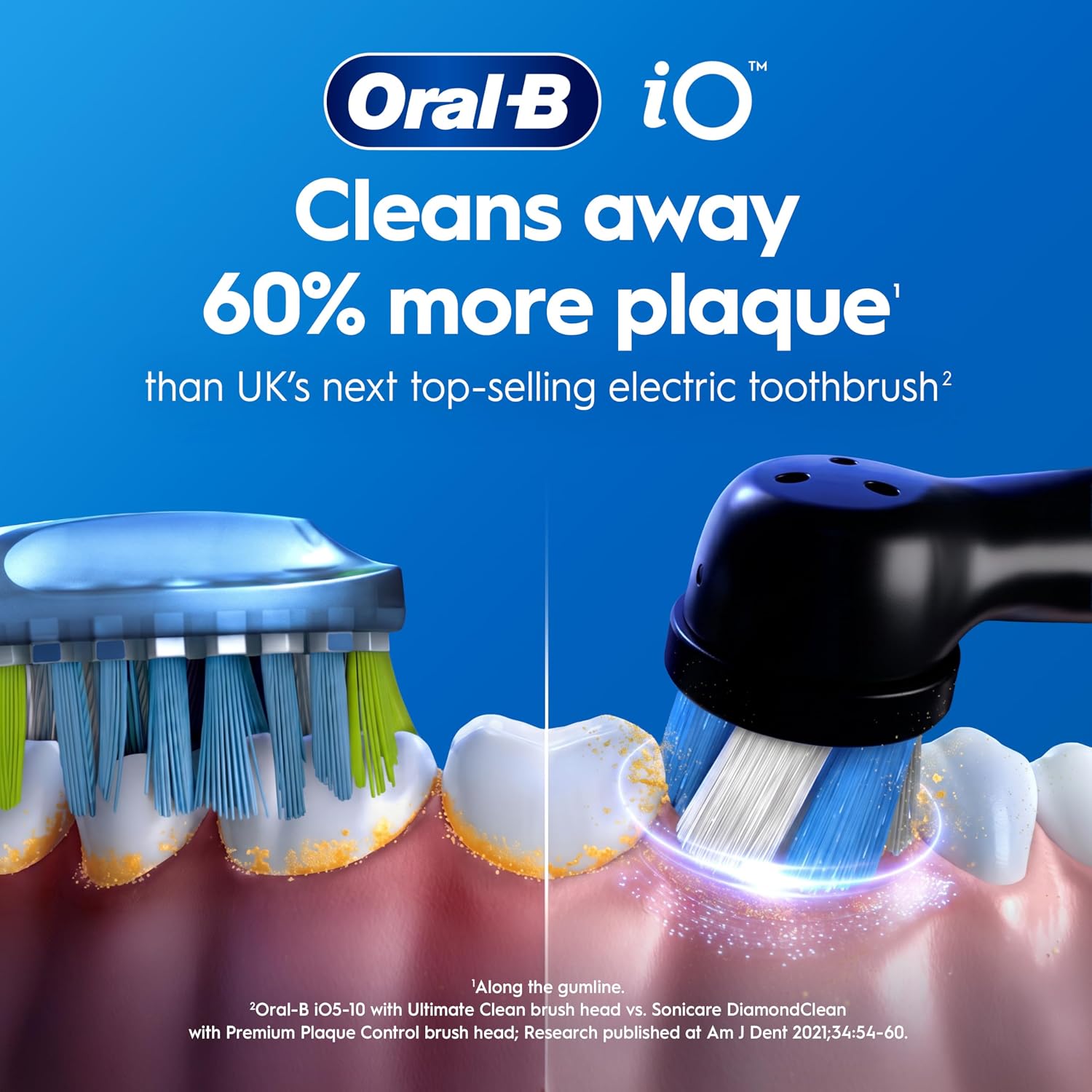 Thumbnail 6 de Oral-B iO2 electric toothbrush for adults (Night Black) with travel case, gentle care brush head and 2-minute timer