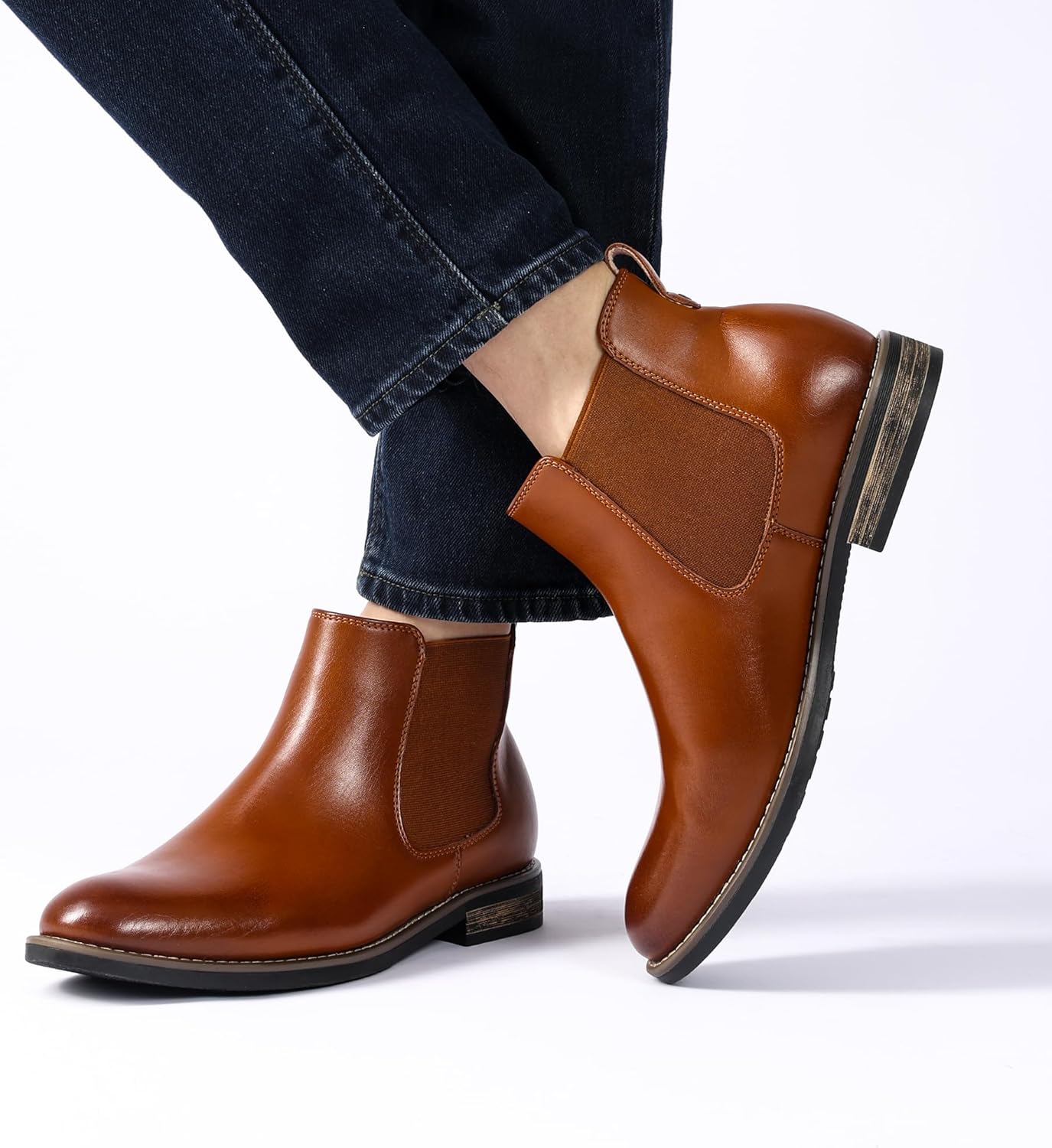 Detalle 2 de Bruno Marc Bottine Homme Cuir Chelsea Boots – confort léger et style soigné