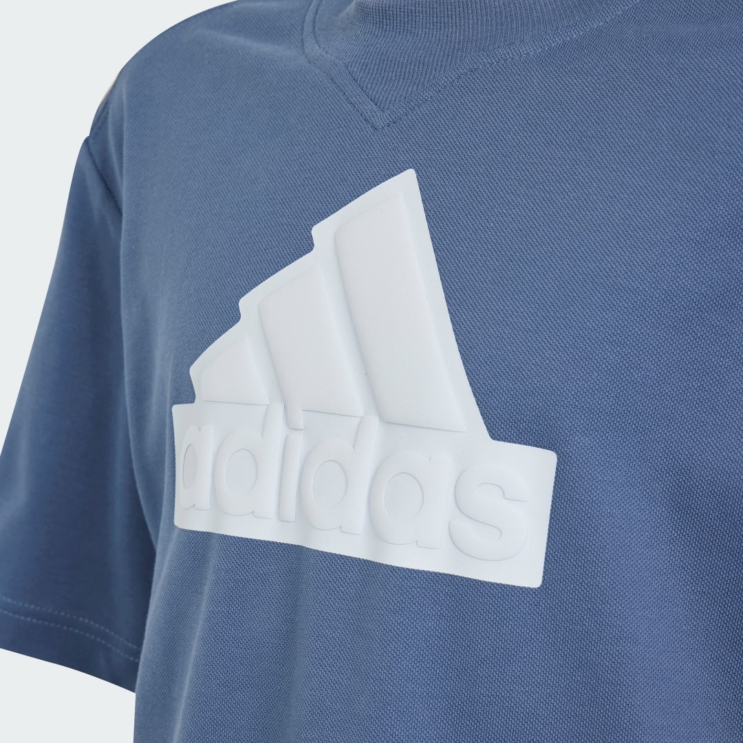 Detalle 2 de Camiseta Future Icons Logo Piqué de Adidas — color Azul