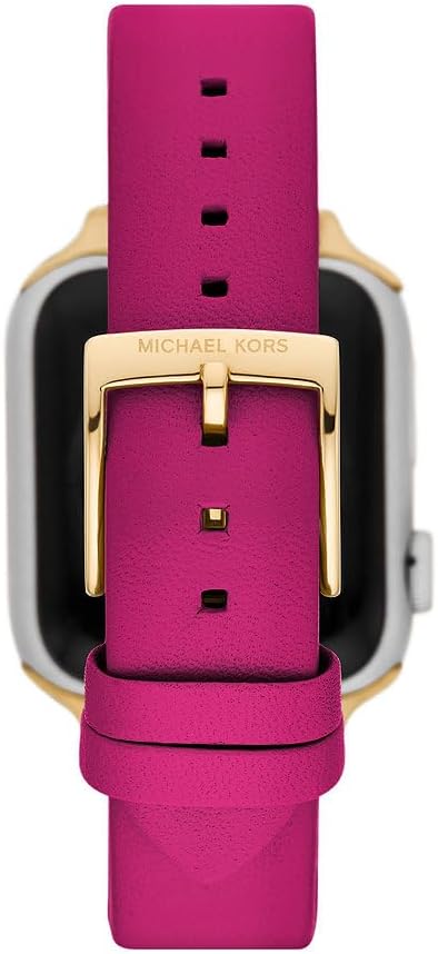 Detalle 2 de Bracelet Michael Kors en cuir ou PVC pour Femme – compatible Apple Watch 38–49 mm (fuchsia)