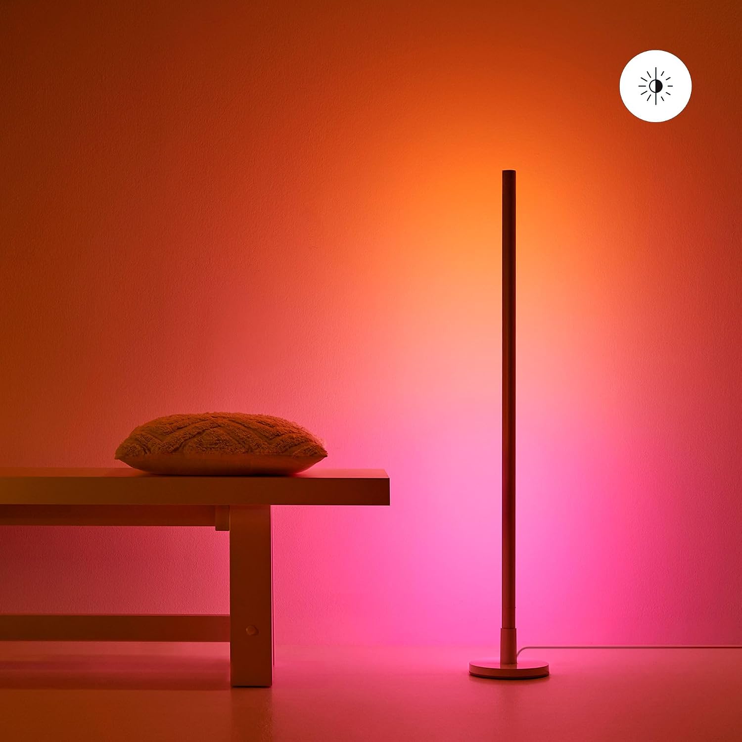 Detalle 2 de WiZ lampadaire Gradient réglable blanc et couleur, dimmable, 16 millions de couleurs, contrôle Wi‑Fi (Google Home, Alexa, HomeKit)