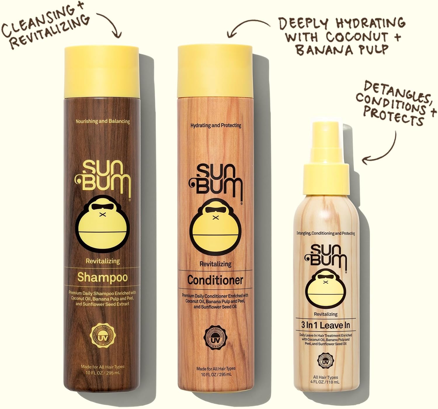 Detalle 2 de Sun Bum Revitalising Shampoo (Silicone Free & Colour Safe), Vegan and Cruelty Free, 300ml