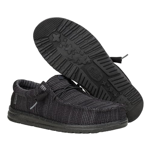 Detalle 2 de HEYDUDE Wally Stretch Sox - Mocassino Slip-On Uomo, Black/Black, 44