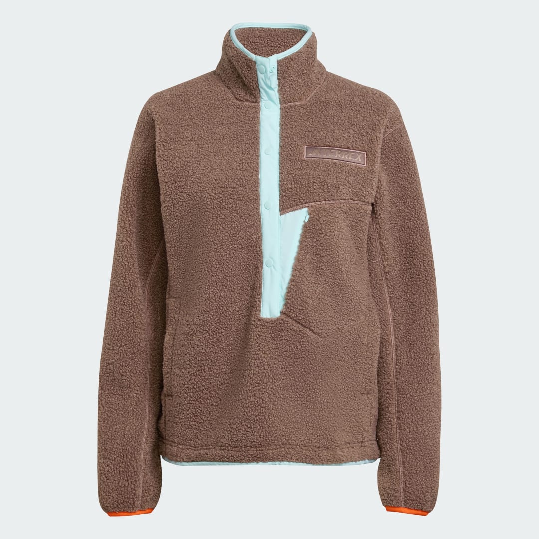 Detalle 2 de Sudadera Terrex Xploric High Pile Fleece de Adidas – color Marrón