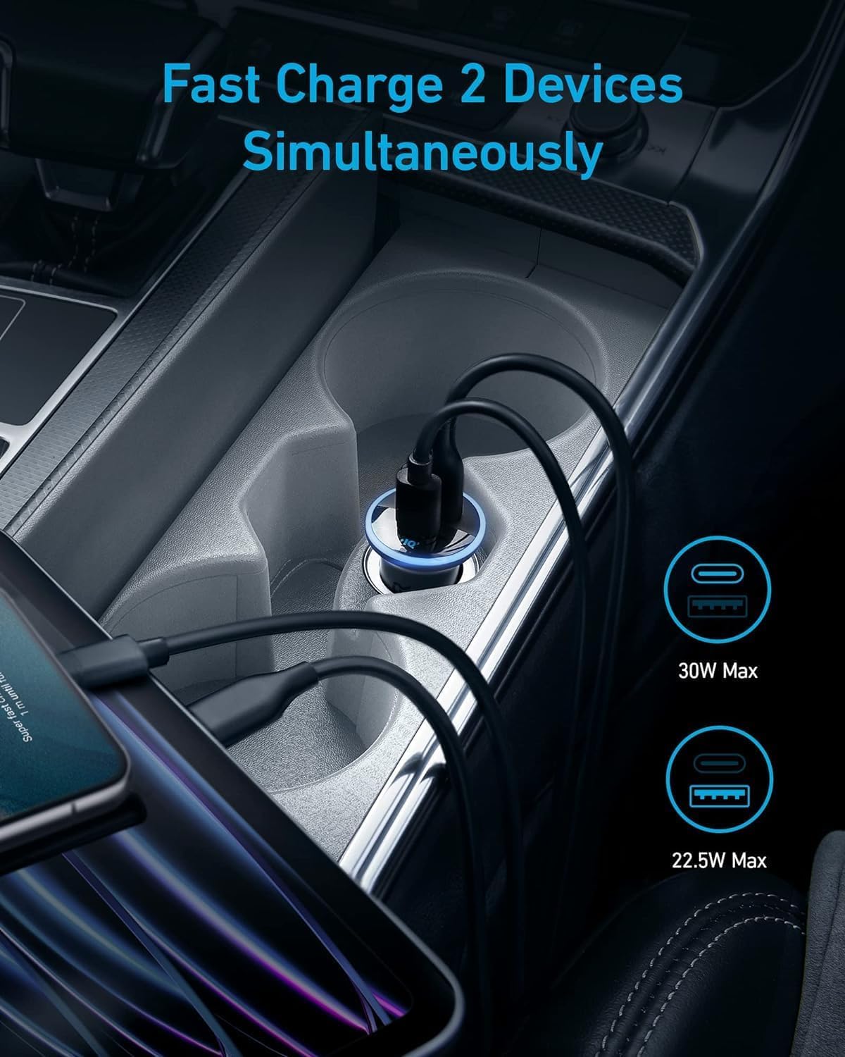 Detalle 2 de Anker 52.5W Car Charger for iPhone and More
