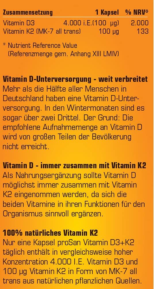 Thumbnail 3 de proSan Vitamin D3+K2 4.000 IE Kapseln