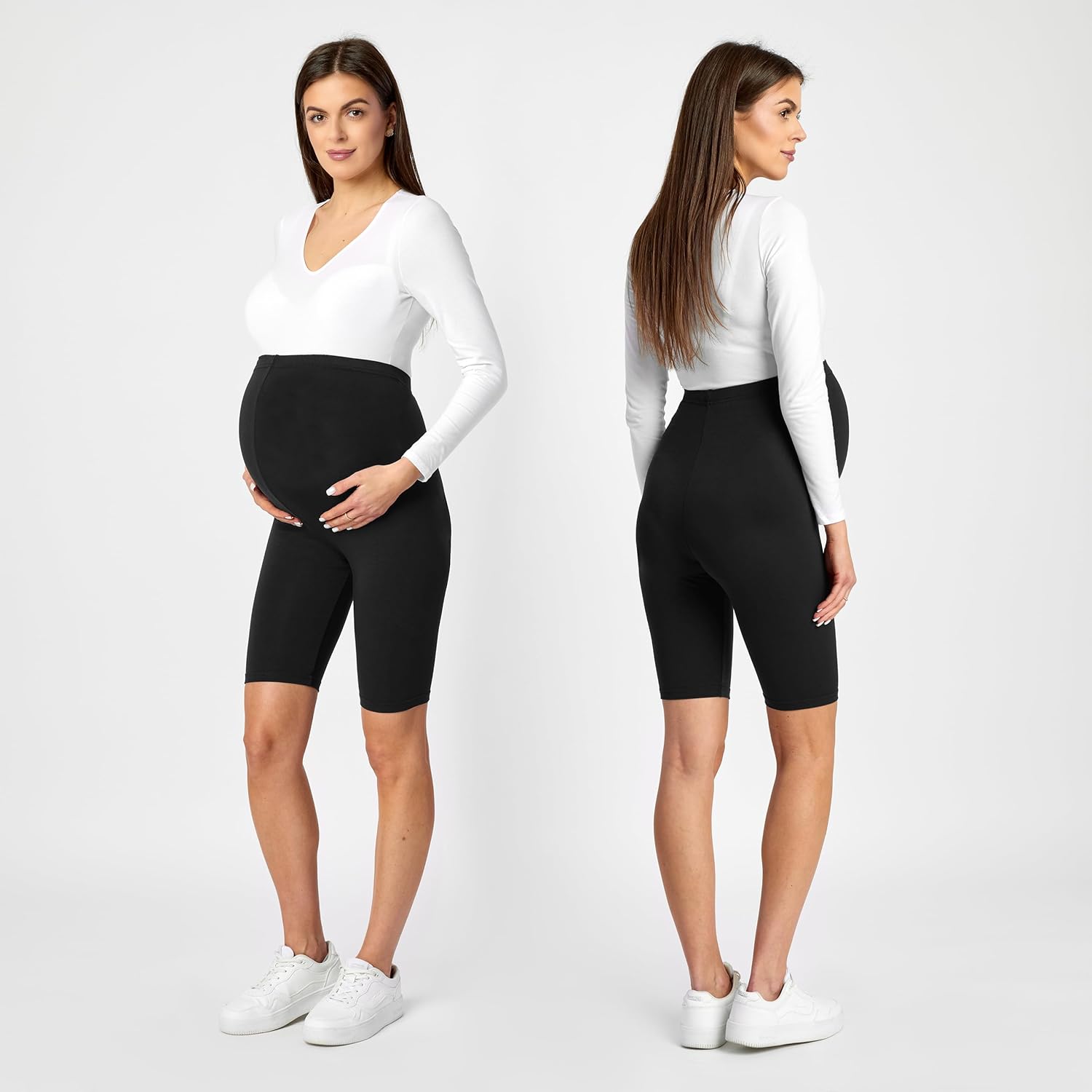 Detalle 2 de Be Mammy Leggings Premaman Corti 04: comfort morbido e supporto delicato per la gravidanza