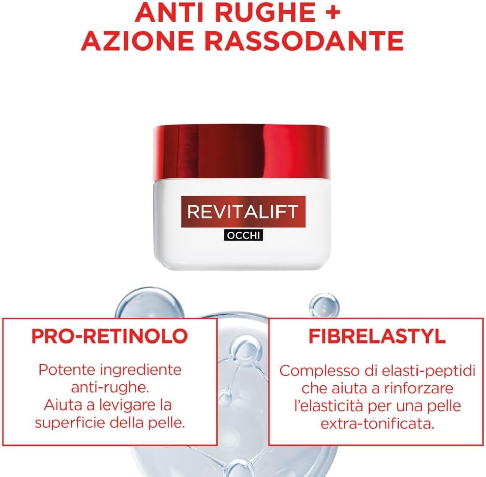 Detalle de L’Oréal Paris Crema Idratante Contorno Occhi con Pro-Retinolo e Fibrelastyl, 50 ml