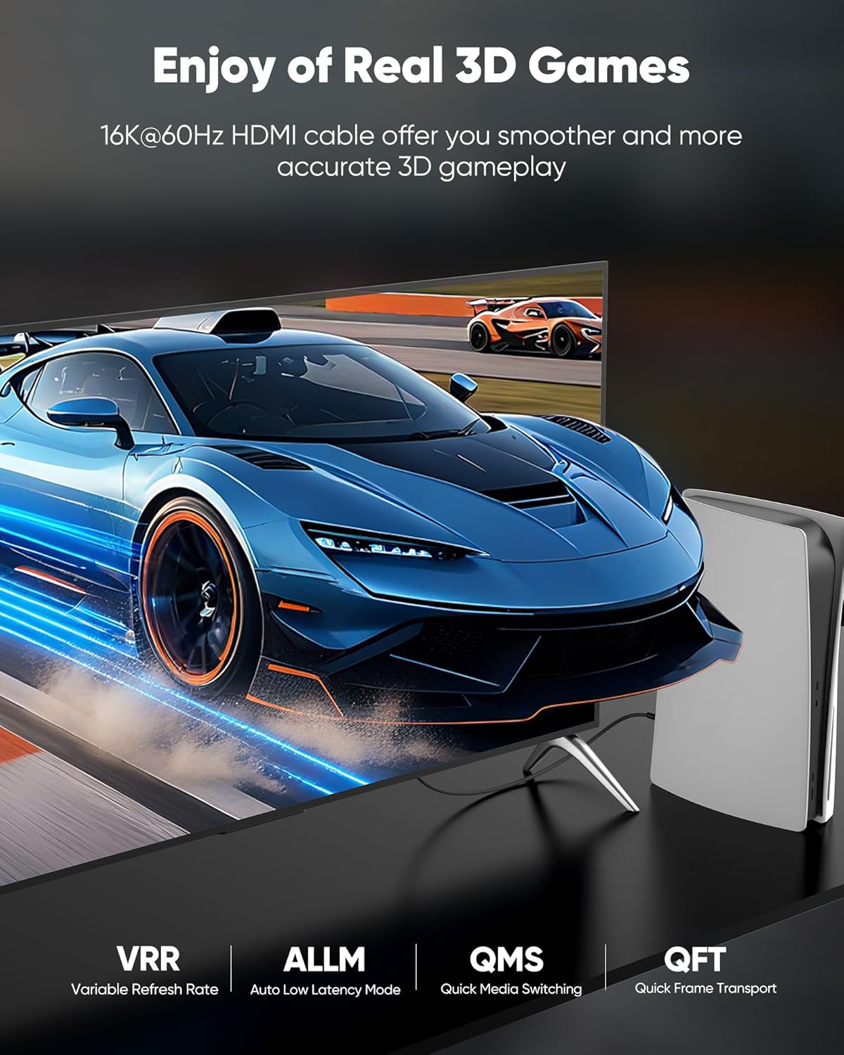 Thumbnail 4 de Highwings High Speed HDMI 2.2 Cable (16K/10K/8K), Ultra High Speed 96Gbps, 6FT — for Gaming, TV & Soundbar