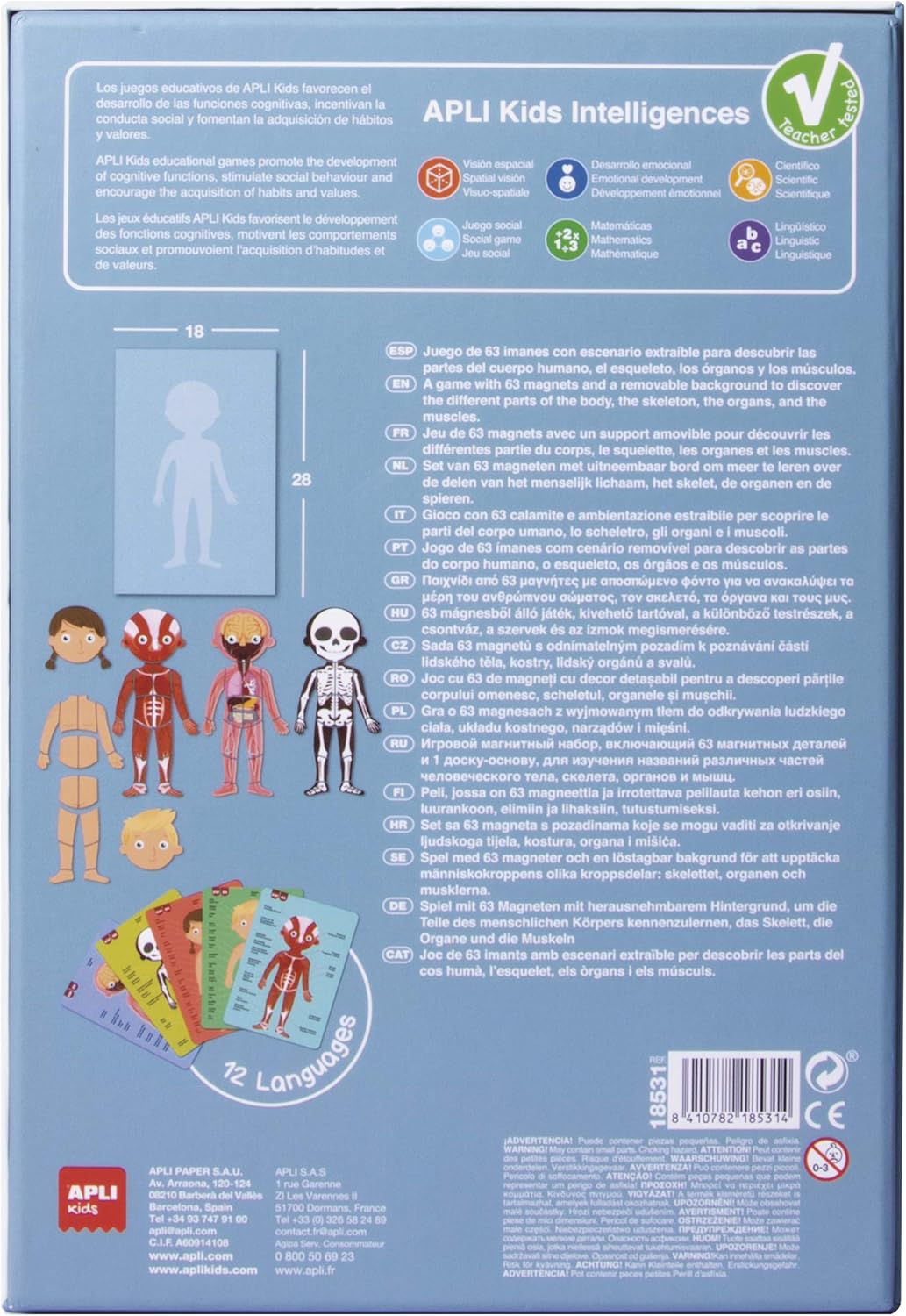 Detalle 2 de APLI Kids 18531 Juego Magnético Educativo Cuerpo Humano