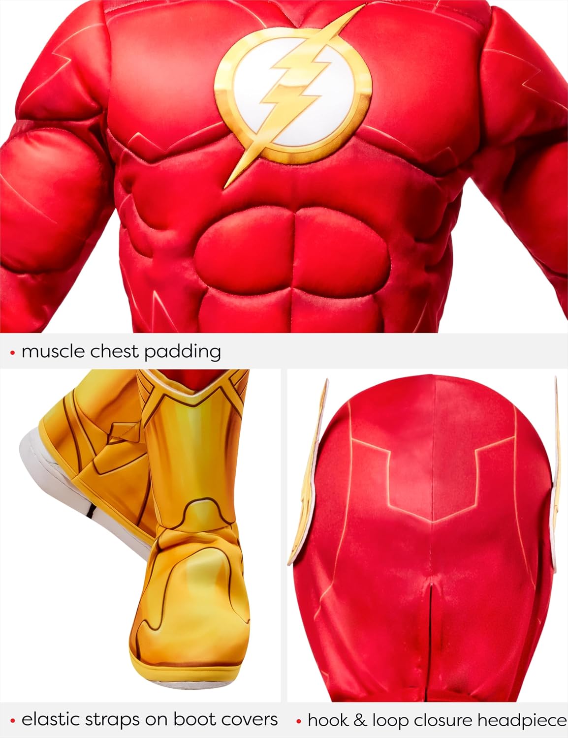 Detalle 1 de Rubies The Flash Costume for Kids, Boys’ Medium 7/8, Padded Jumpsuit