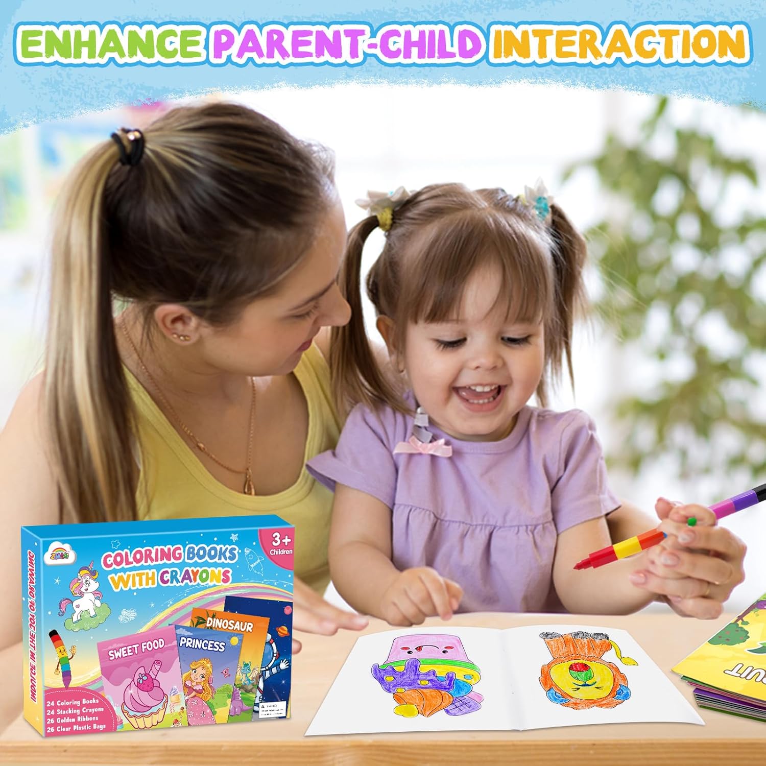 Thumbnail 3 de ZMLM Party Bag Fillers for Kids – 24 Mini Colouring Books & Crayons