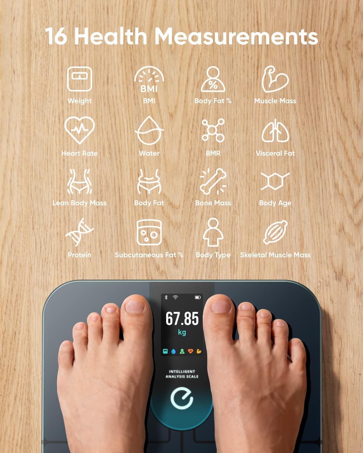 Thumbnail 6 de eufy Smart Scale P3 Wi-Fi Fitness Tracking Scale, 16 Measurements, Black