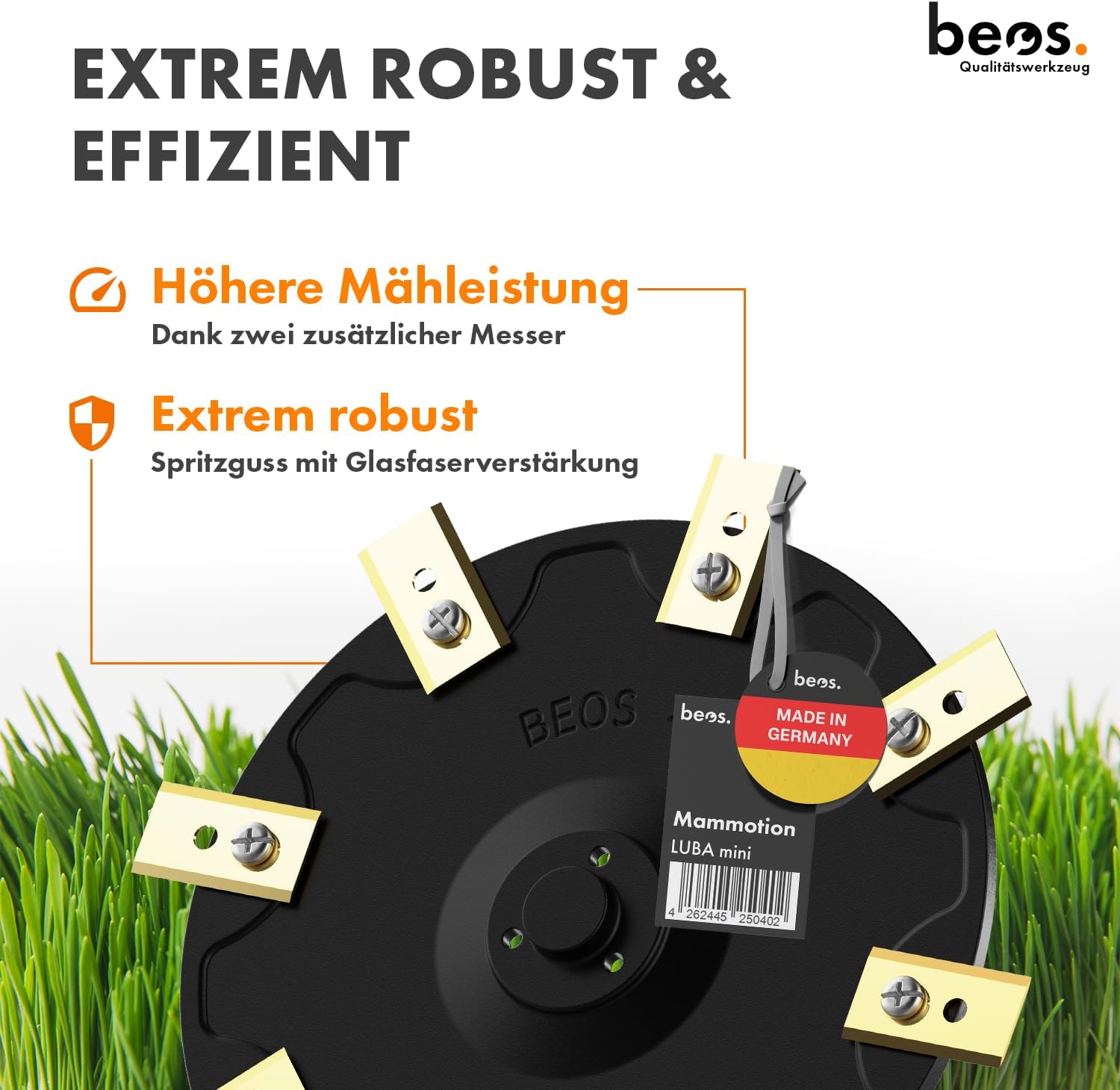 Thumbnail 4 de BEOS Premium Mähroboter Tuning Messerscheiben – 8× Klingen, Ø 172 mm, kompatibel mit Mammotion LUBA mini