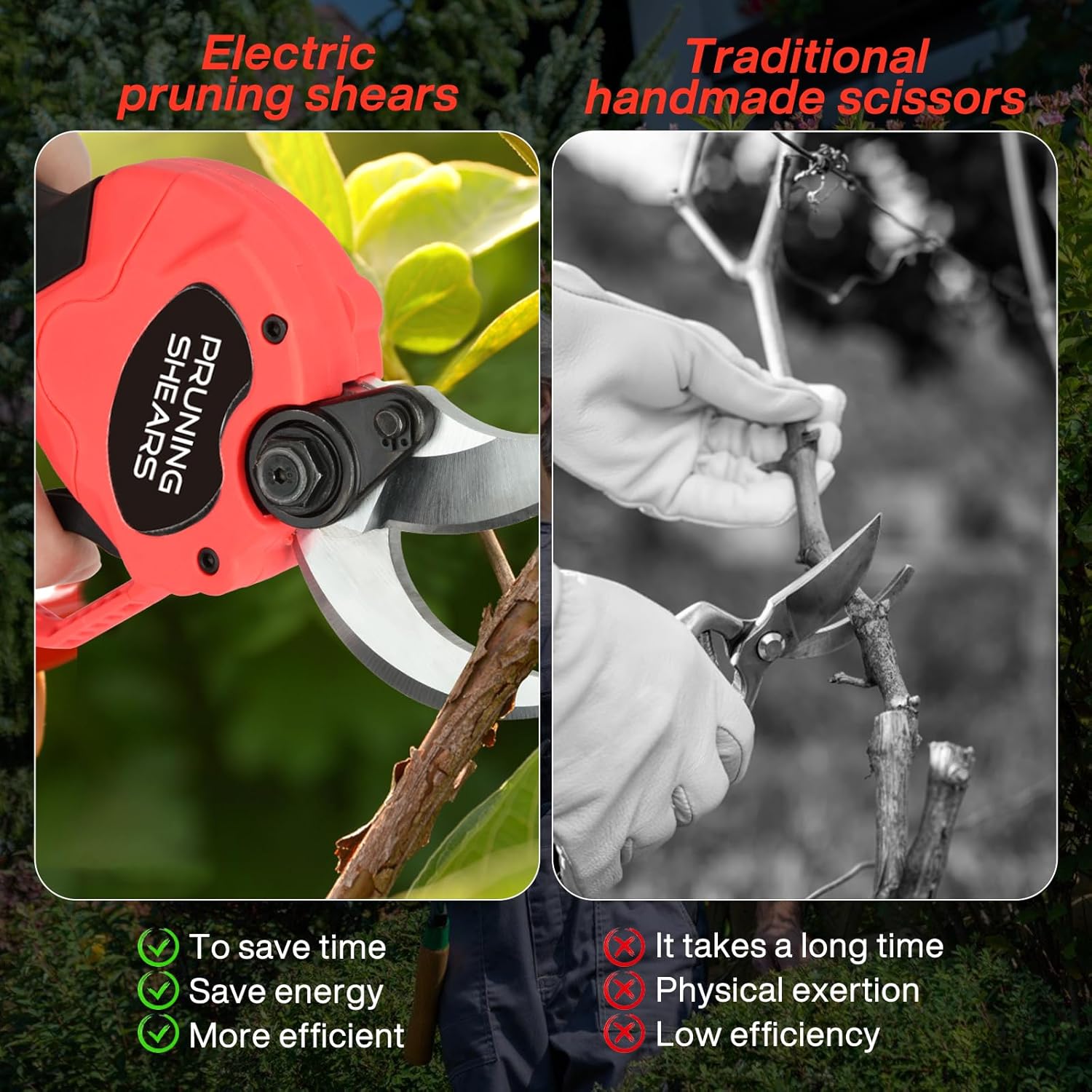 Thumbnail 4 de Cesoie da Potatura a Batteria 40 mm con 2 Batterie 3000 mAh – Forbici Elettriche Senza Fili