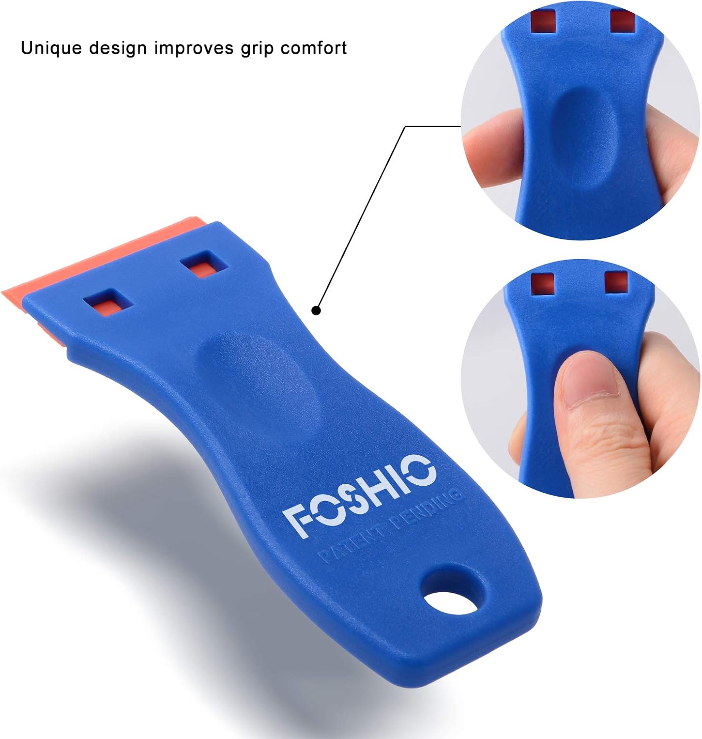 Detalle de FOSHIO FM052 Plastic Razor Blade Scraper Set with 2 Tools and 100 Blades