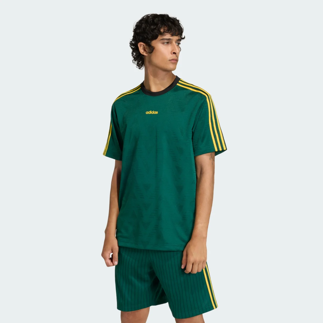 Detalle de Camiseta de jacquard Adidas verde