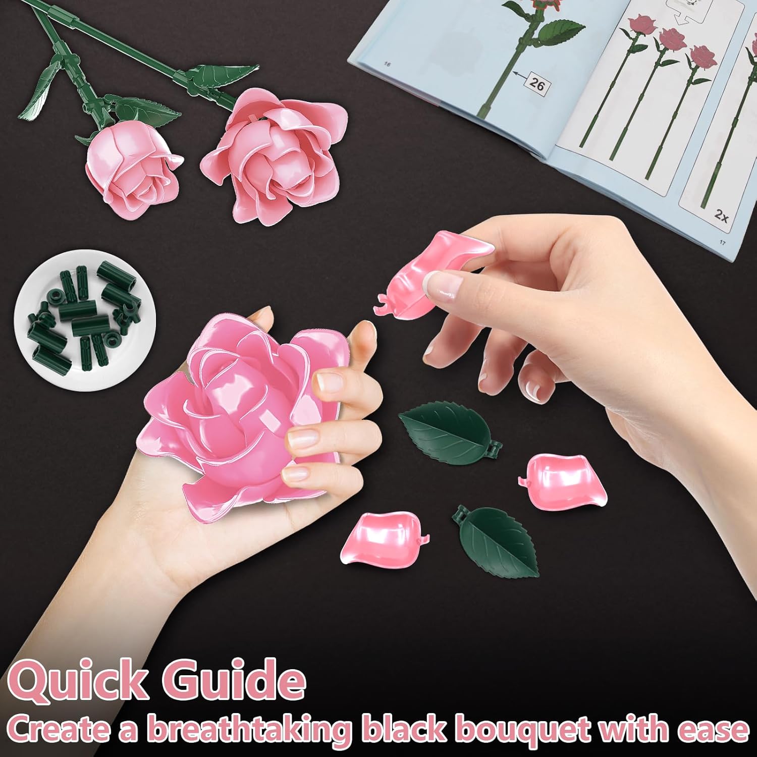 Thumbnail 2 de kiothdre Kit de Construction de Bouquet de Roses Roses