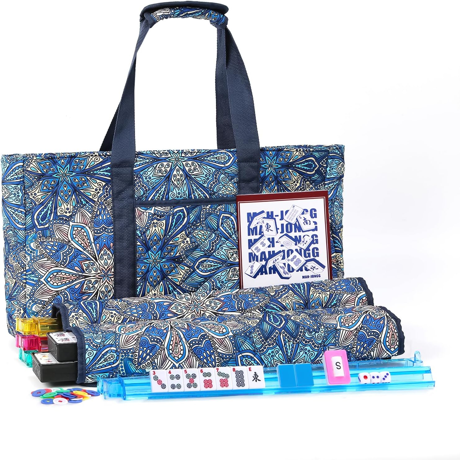 Imagen de Kyerlish American Mahjong Tile Set with Pink Carrying Bag (166 Tiles, 4 Racks/Pushers) — Complete Travel Mahjong Game en OfertitasTOP