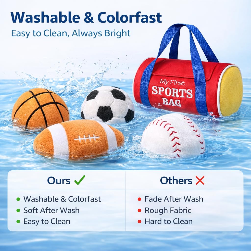 Thumbnail 5 de KMUYSL Baby Toys 0-12 Months: My First Sports Bag Plush Toy