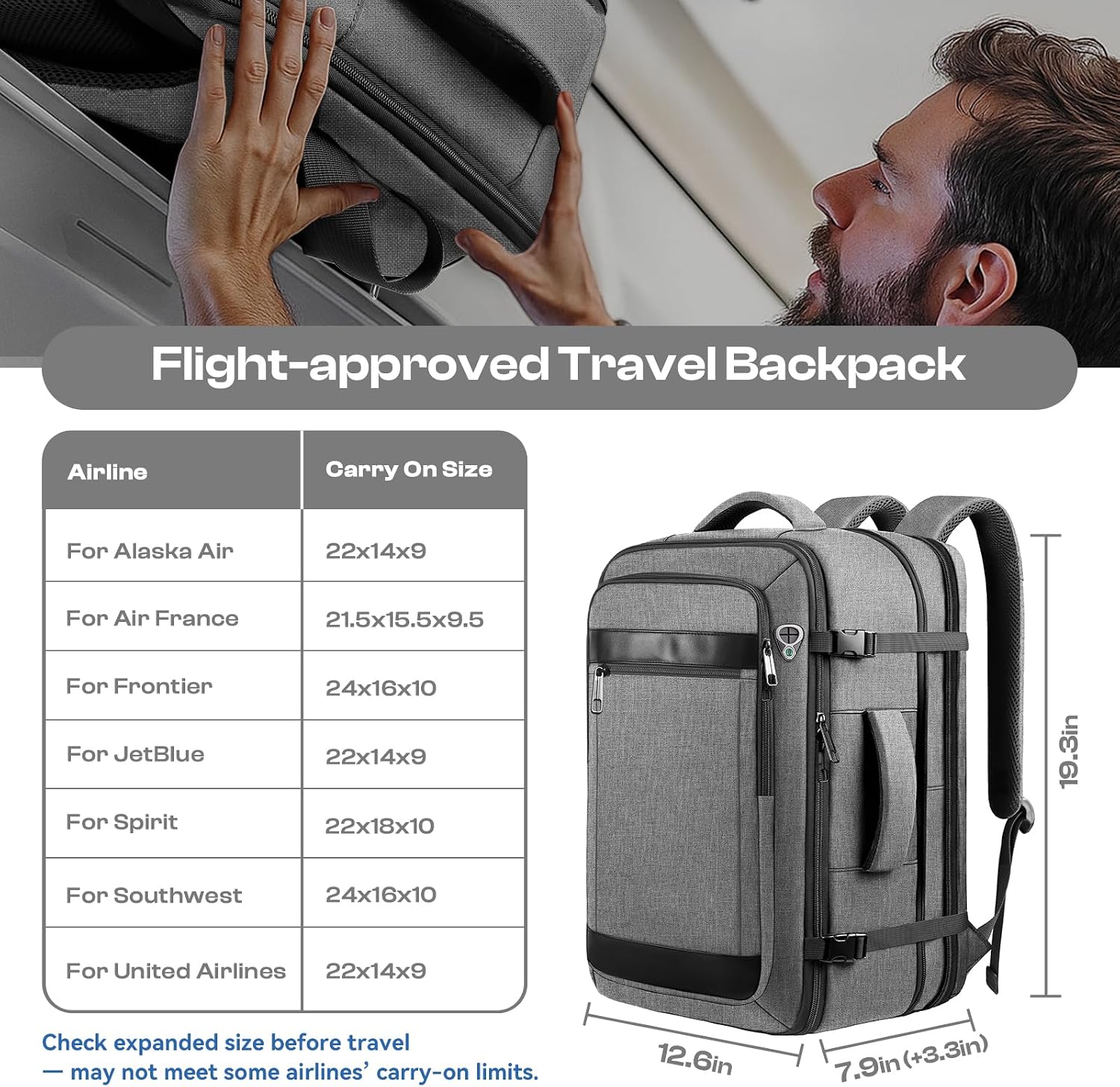 Detalle 2 de Riliamo Expandable Laptop Backpack, 17.3-Inch