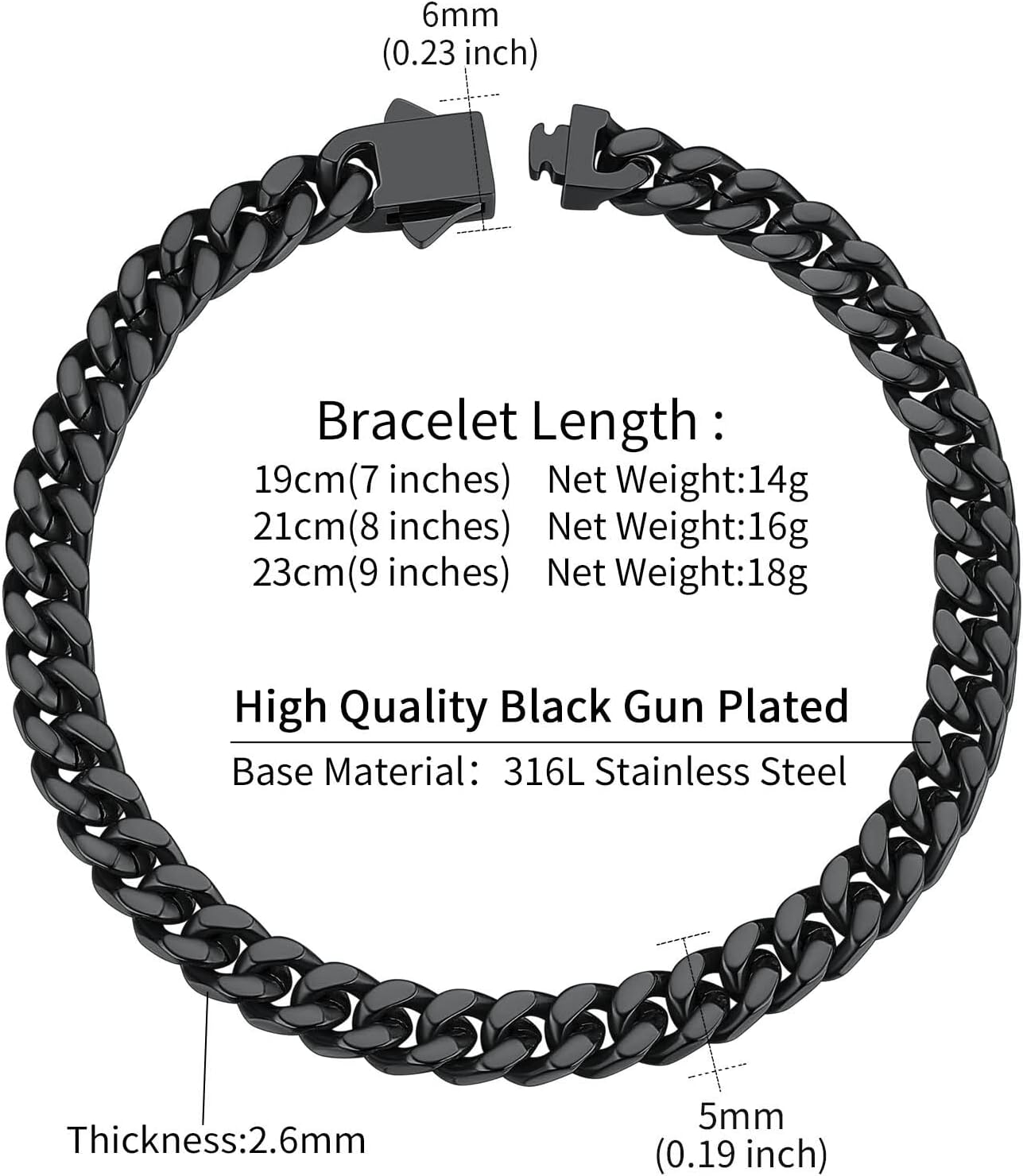 Thumbnail 5 de ChainsHouse Gourmette 19 cm Maille Cubaine 7 mm