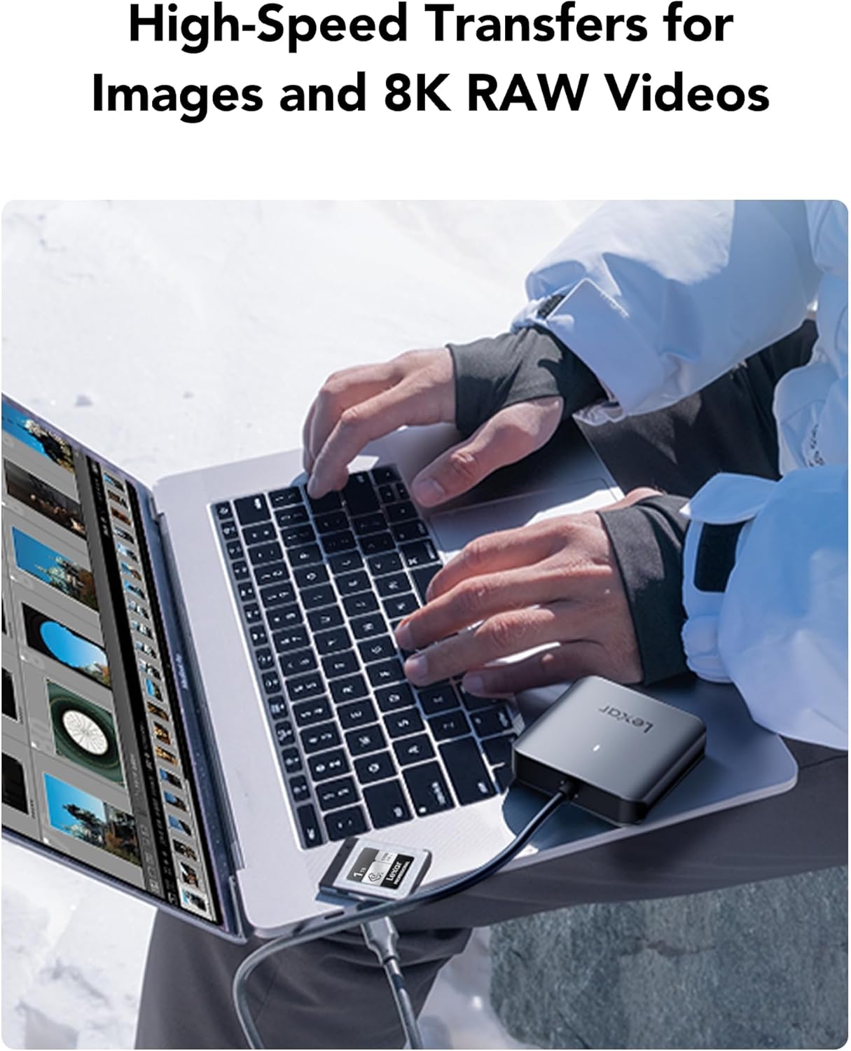 Thumbnail 2 de Lexar RW510 lettore CFexpress Tipo B con USB 3.2 Gen 2 fino a 10 Gbps e cavo USB-C integrato