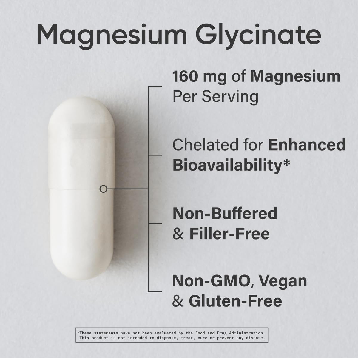 Detalle 2 de Sports Research FG441 Magnesium Glycinate, 160 mg, 90 Veggie Capsules