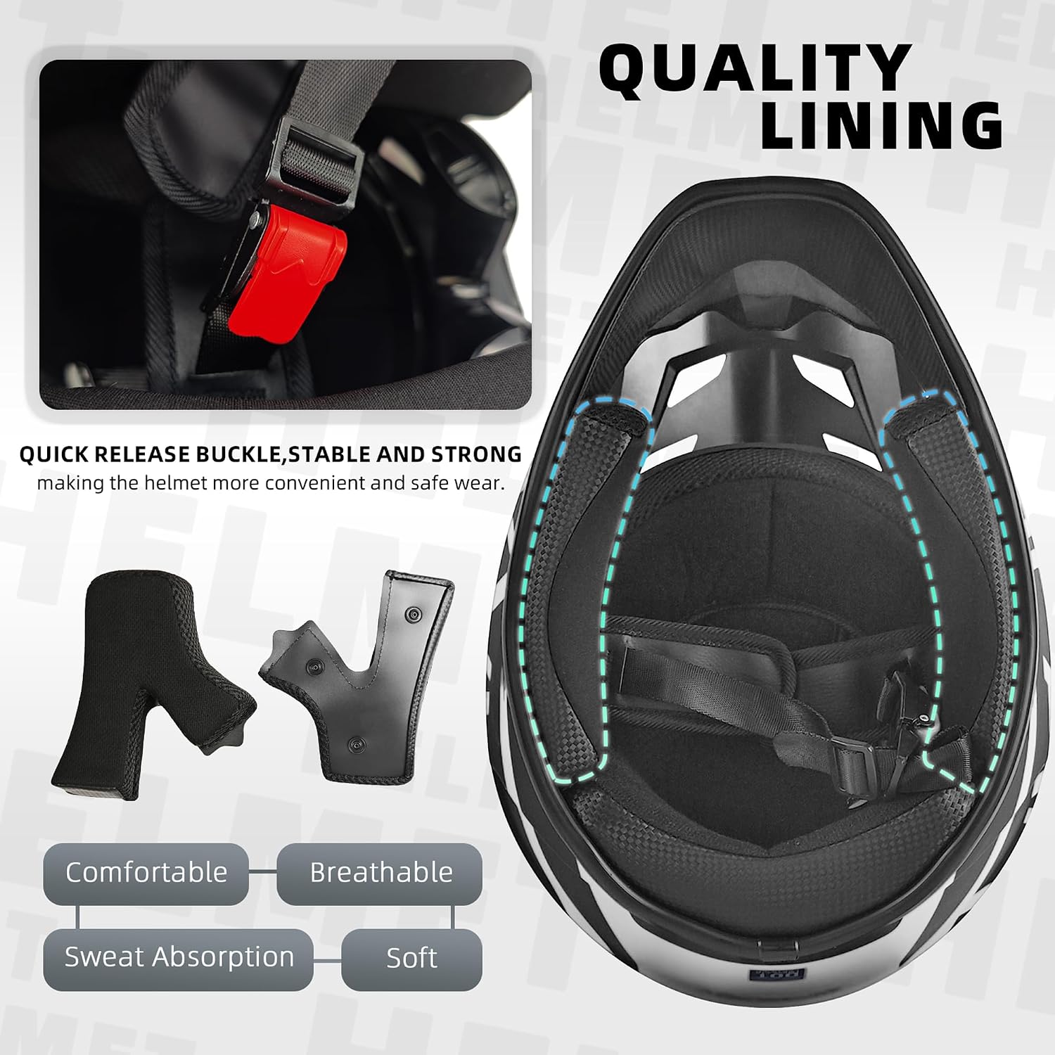 Thumbnail 4 de Motocross Helmet 01 Gray Medium