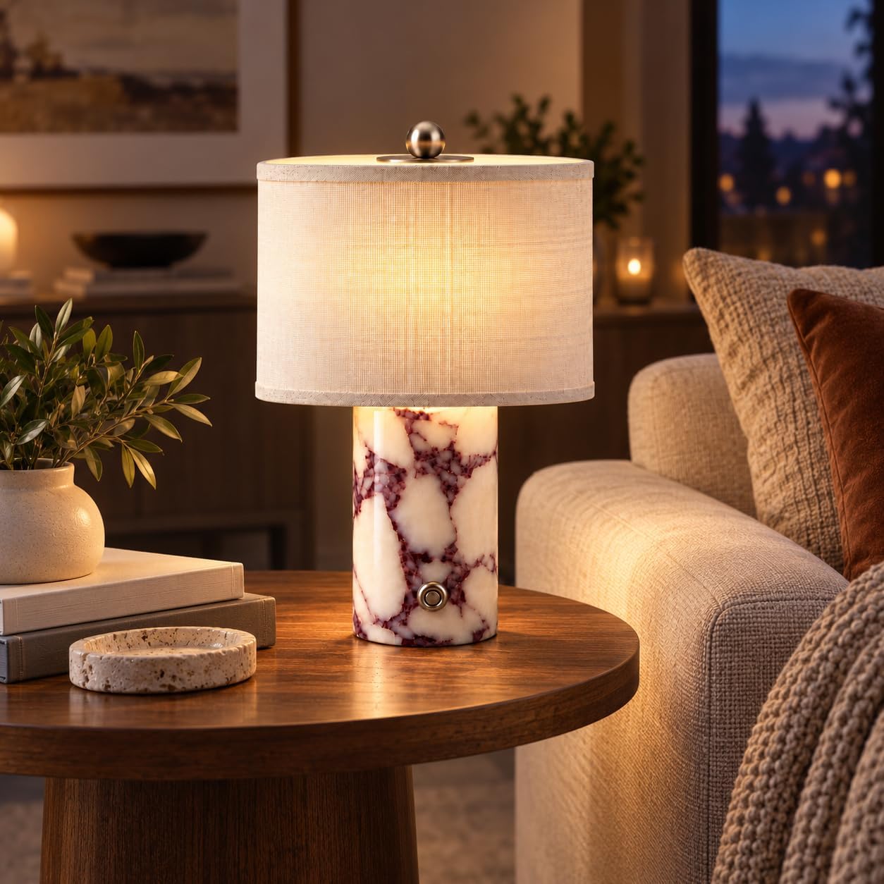 Detalle de BBRRZ Marble Table Lamp, Calacatta Viola
