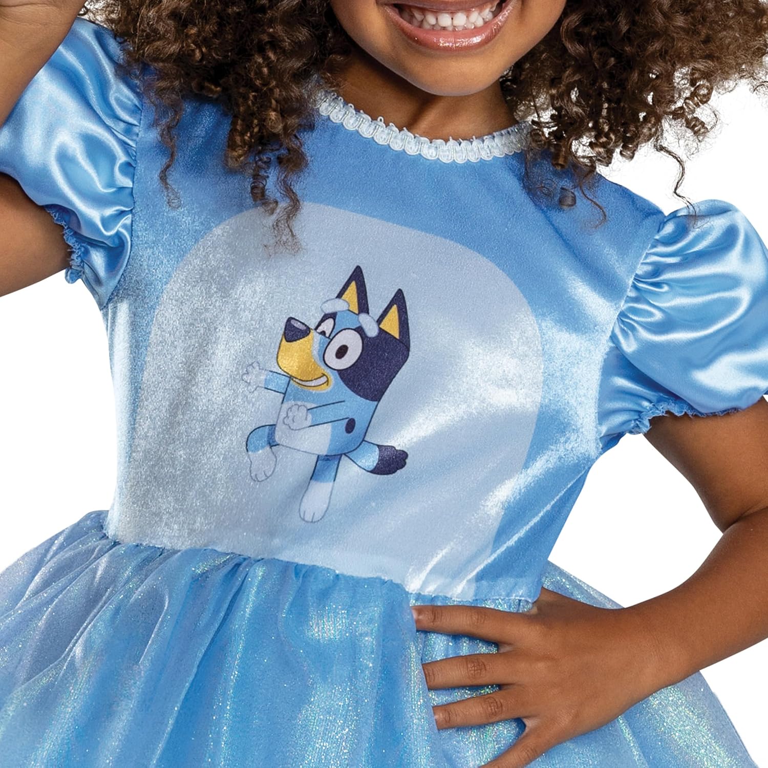 Detalle 2 de Disguise Bluey Classic Toddler Dress Costume with Glitter Tutu and Headband