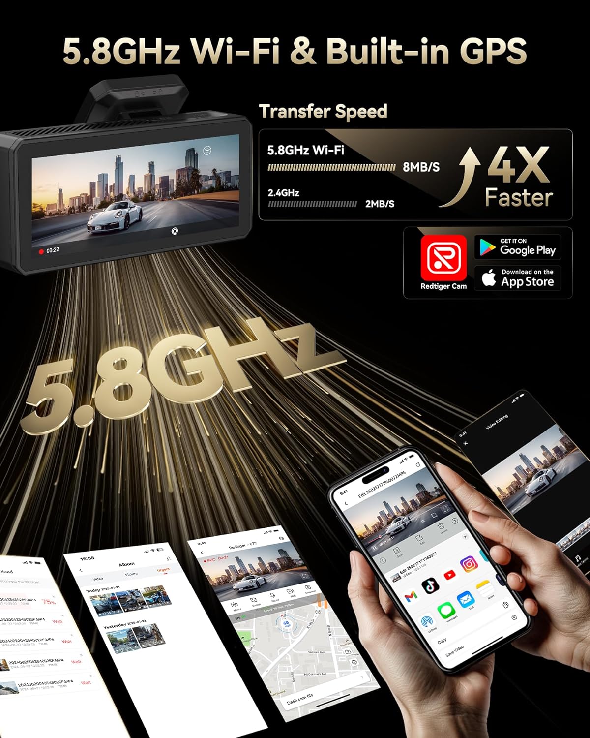 Thumbnail 5 de REDTIGER F77 V2 Dual 4K Dash Cam (STARVIS 2 IMX678) with 256GB eMMC, Front & Rear