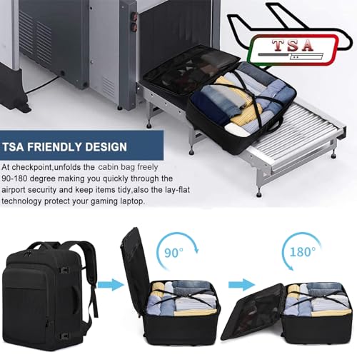 Thumbnail 6 de ENZOSUM Mochila de cabina para avión 55x40x20 cm (44 L) con compartimento para portátil de 17.3”