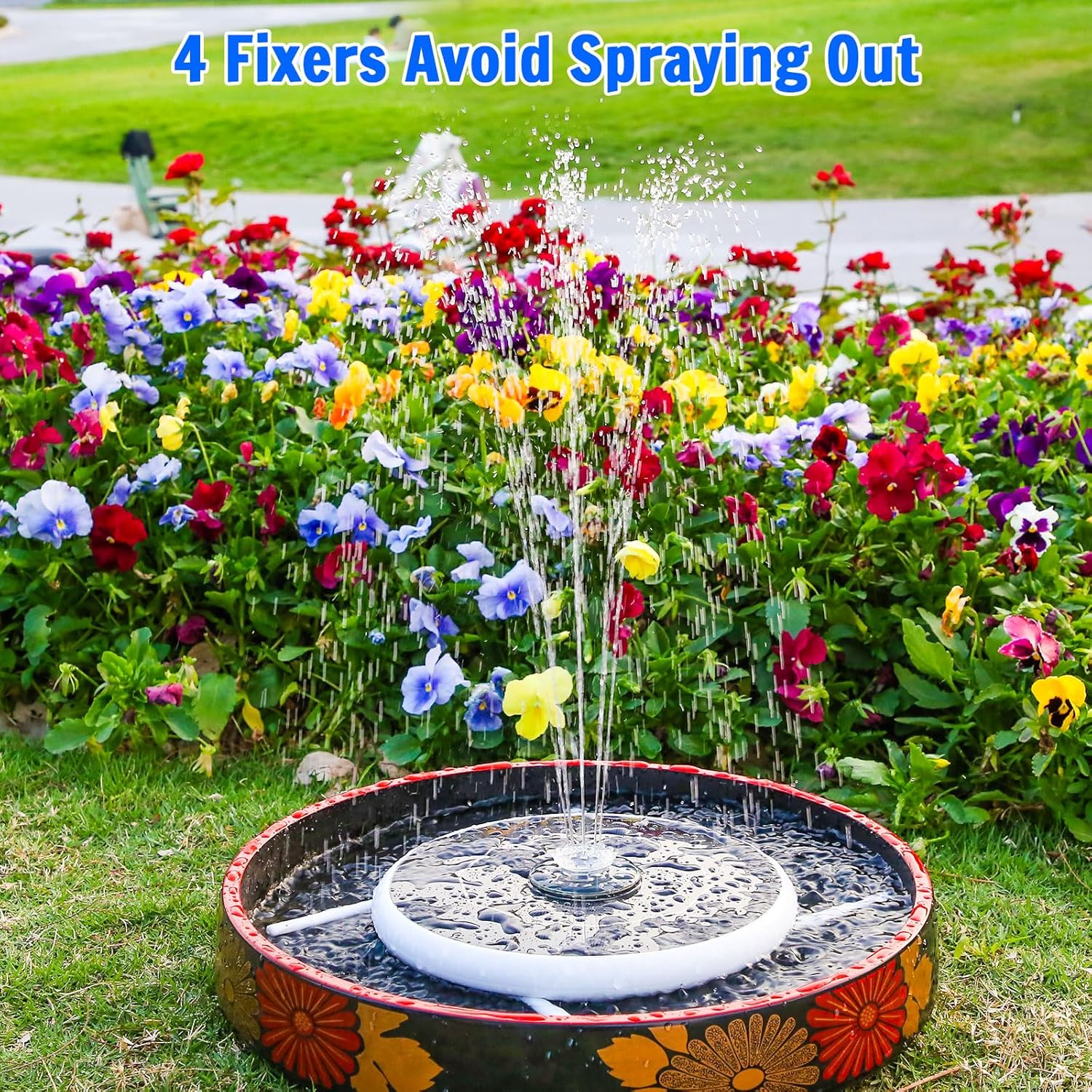 Thumbnail 2 de AISITIN 6.5W Solar Water Fountain with 7 LED Colour Lights and 3000mAh Battery