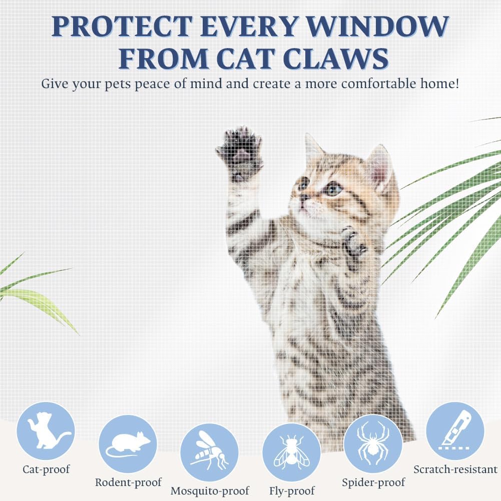 Detalle de AOOWU 5699844 Window Fly Screen, 100 x 130 cm Fine Mesh, White