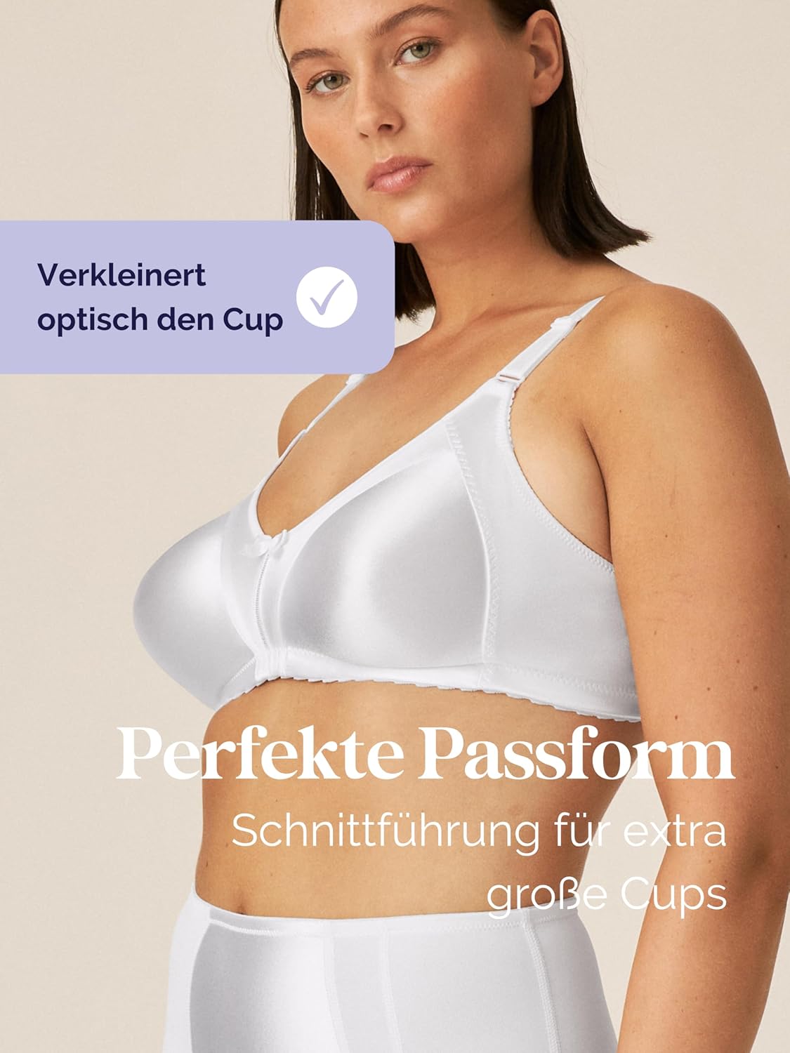 Detalle de Naturana Minimizer BH ohne Bügel (Cup B–G) – multiwear ohne Aros für optisch kleinere Cups