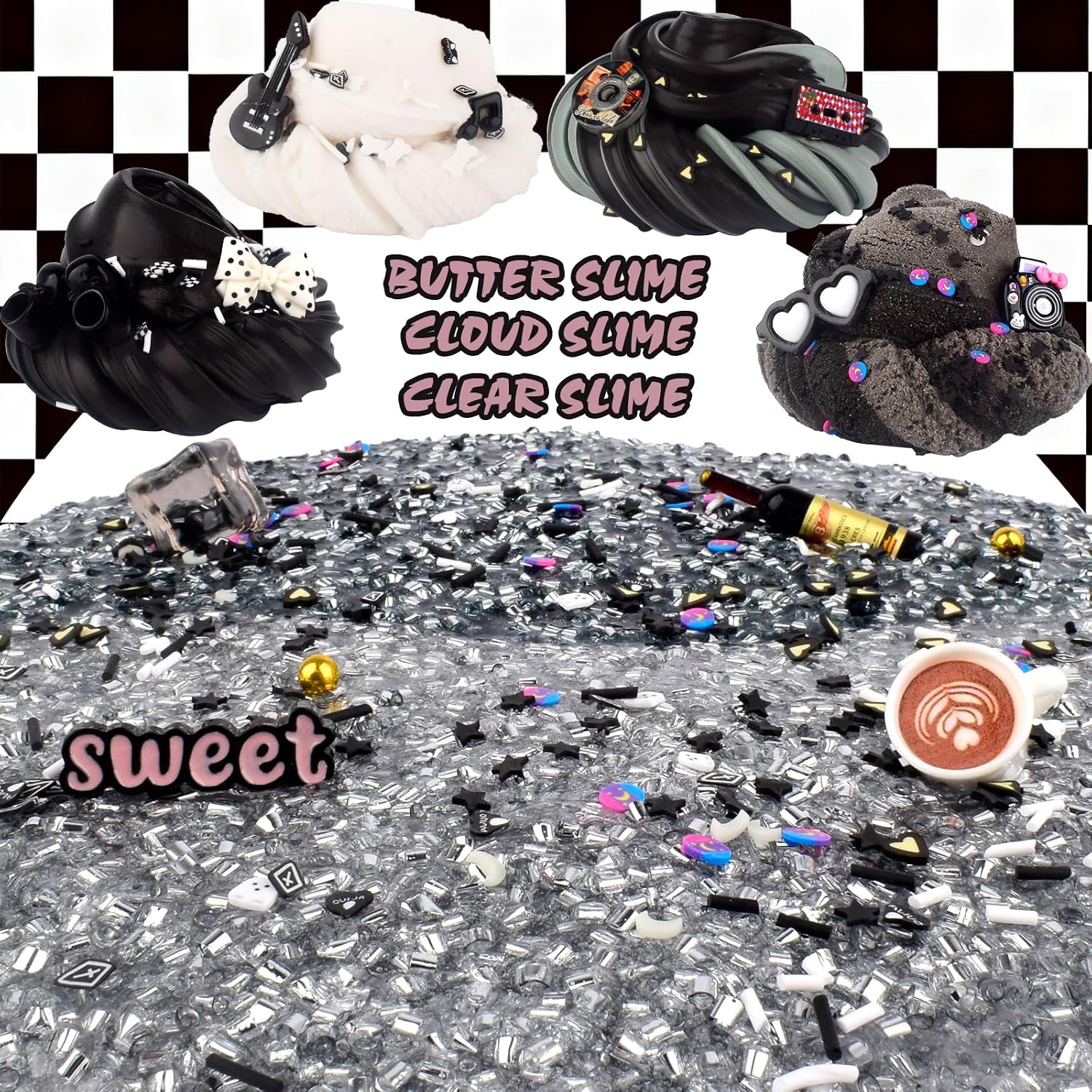 Detalle 2 de 6 Pack Slime Kit: Black Punk Slimes & Cloud Butter slime