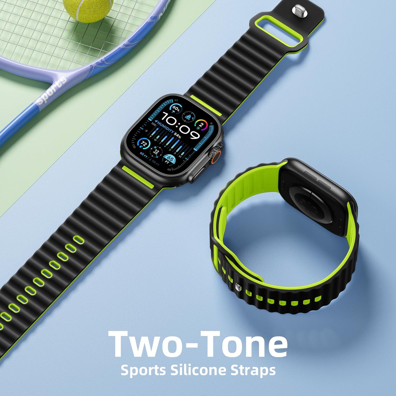 Thumbnail 1 de Mastten Sports Straps compatible with Apple Watch Ultra 3 (49mm) and Apple Watch models 46–42mm – waterproof breathable silicone band
