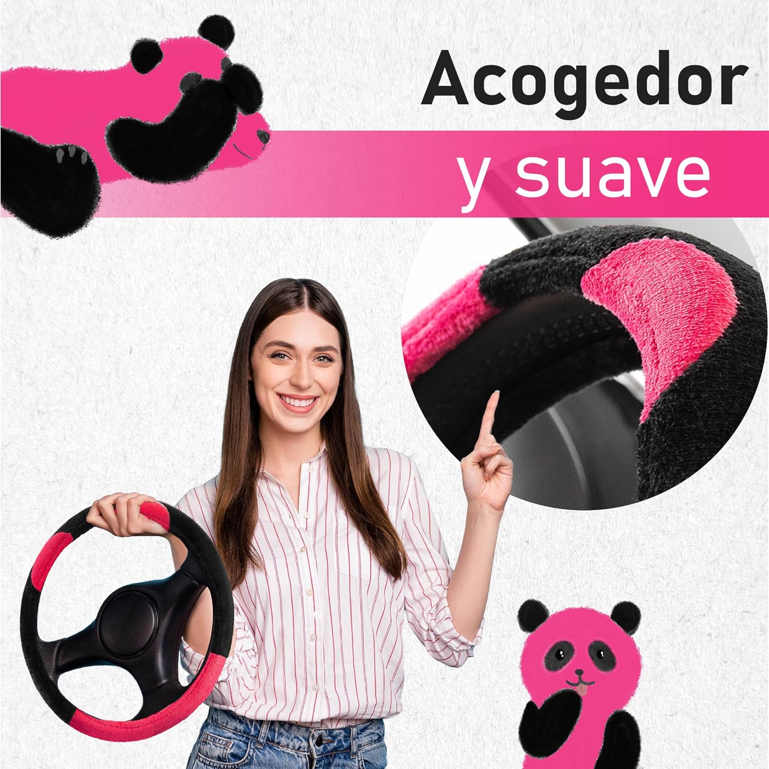Detalle 2 de Upgrade4cars Funda volante peluche 37-39 cm