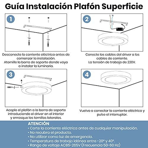 Thumbnail 6 de LED ATOMANT plafón LED redondo de superficie 220 mm, 20W y 1800 lm en blanco neutro (4500K)