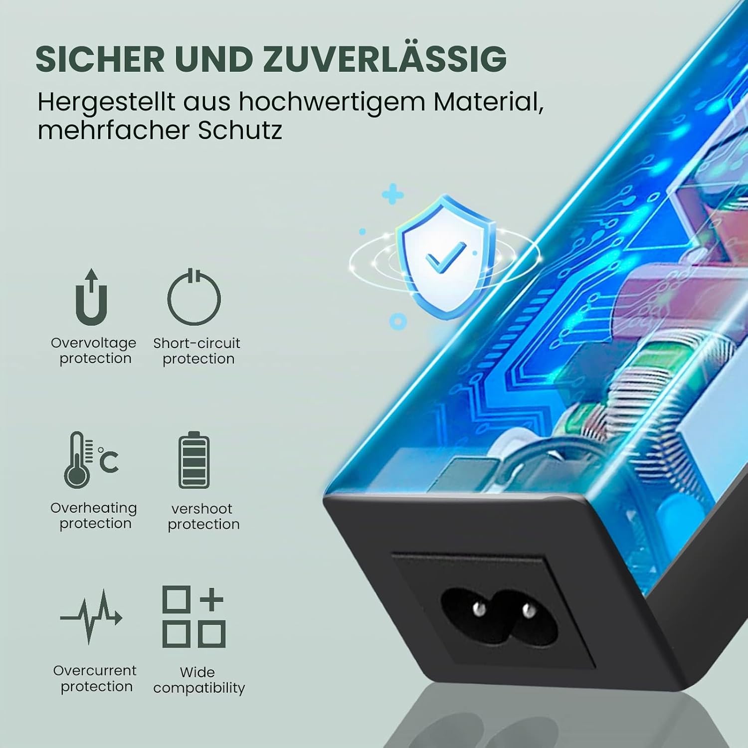 Detalle 2 de 45W Laptop-Ladegerät Kabel 19,5V 2,31A – kompatibel mit HP 15, 17, ProBook, EliteBook (div. Modelle)