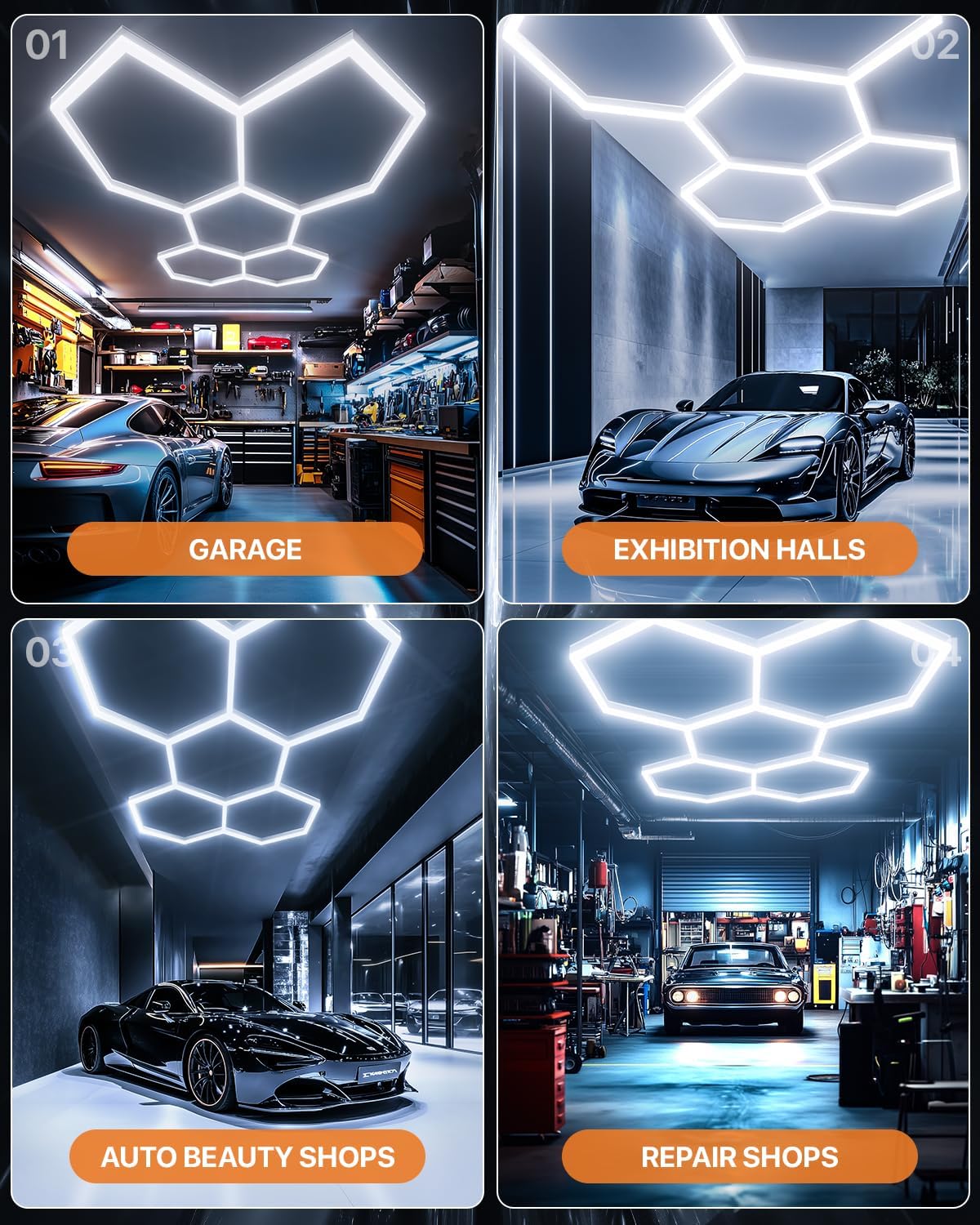 Thumbnail 6 de Lphianx Hexagon LED Garage Lights 25 Pack