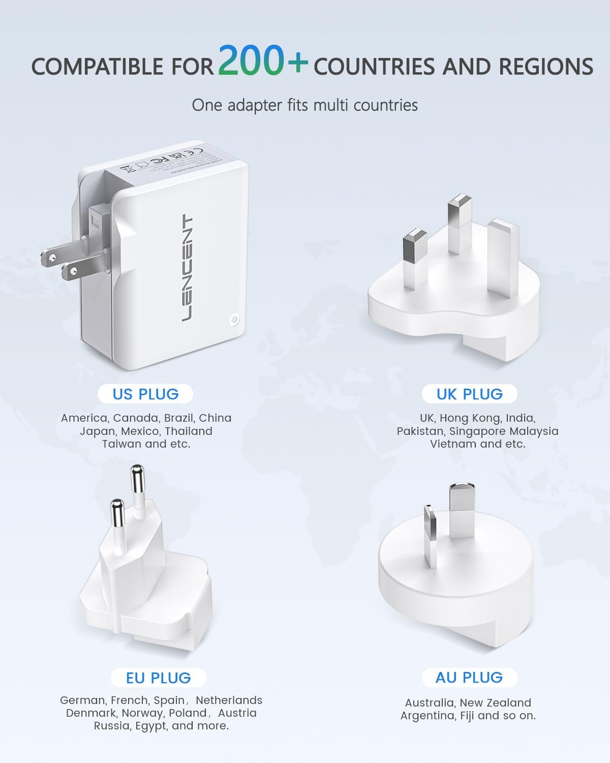Detalle de LENCENT Cargador USB multipuerto 4,4A