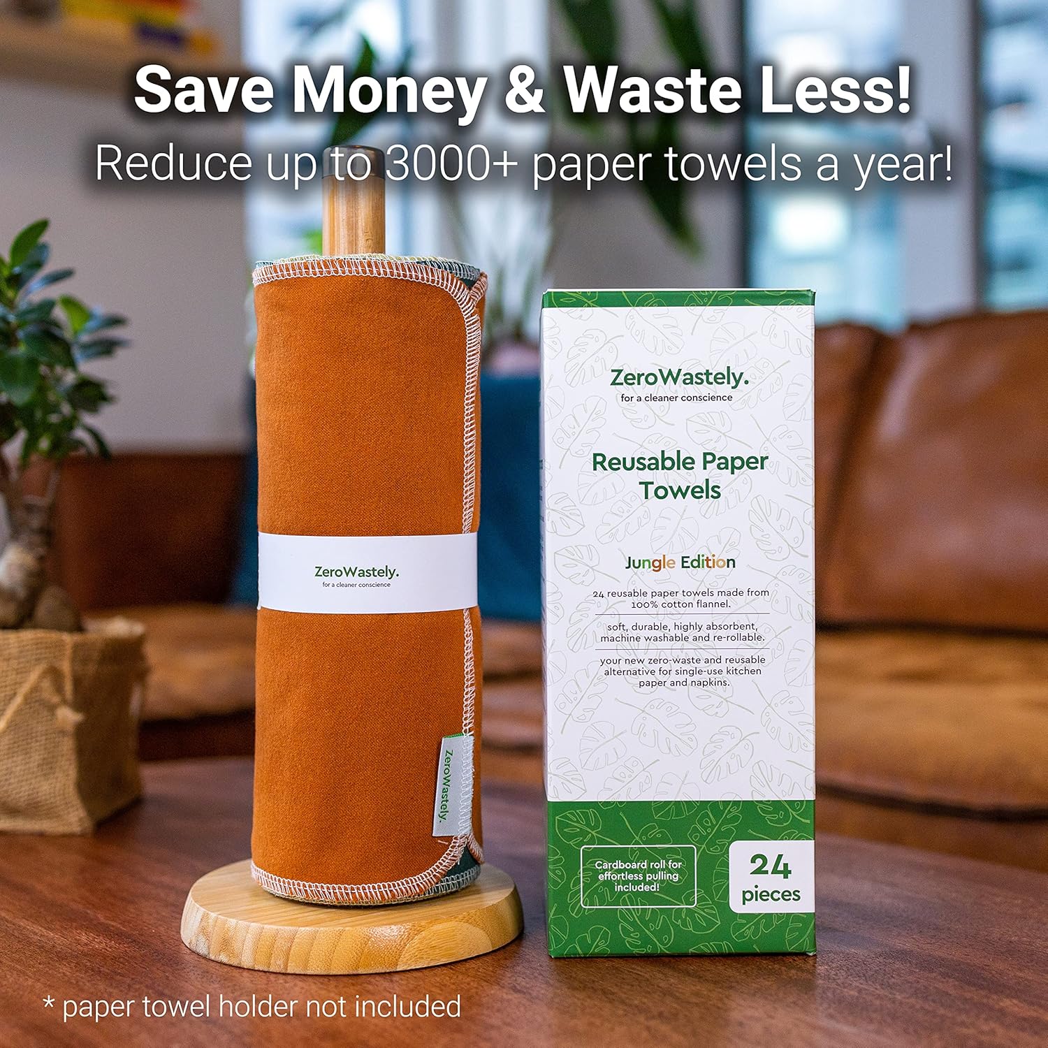 Thumbnail 1 de Reusable Paper Towels - Value Pack of 24 Paperless Paper Towels (100% Cotton)