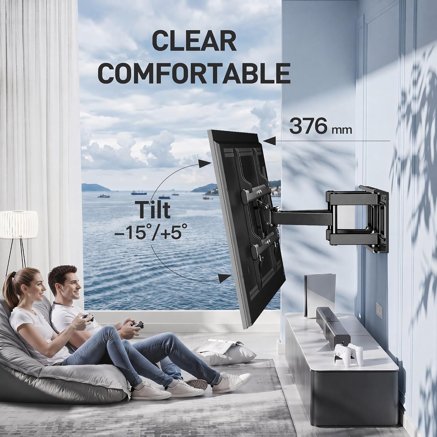 Detalle 2 de PERLESMITH PSPILFK1 TV bracket 60kg swivel tilt