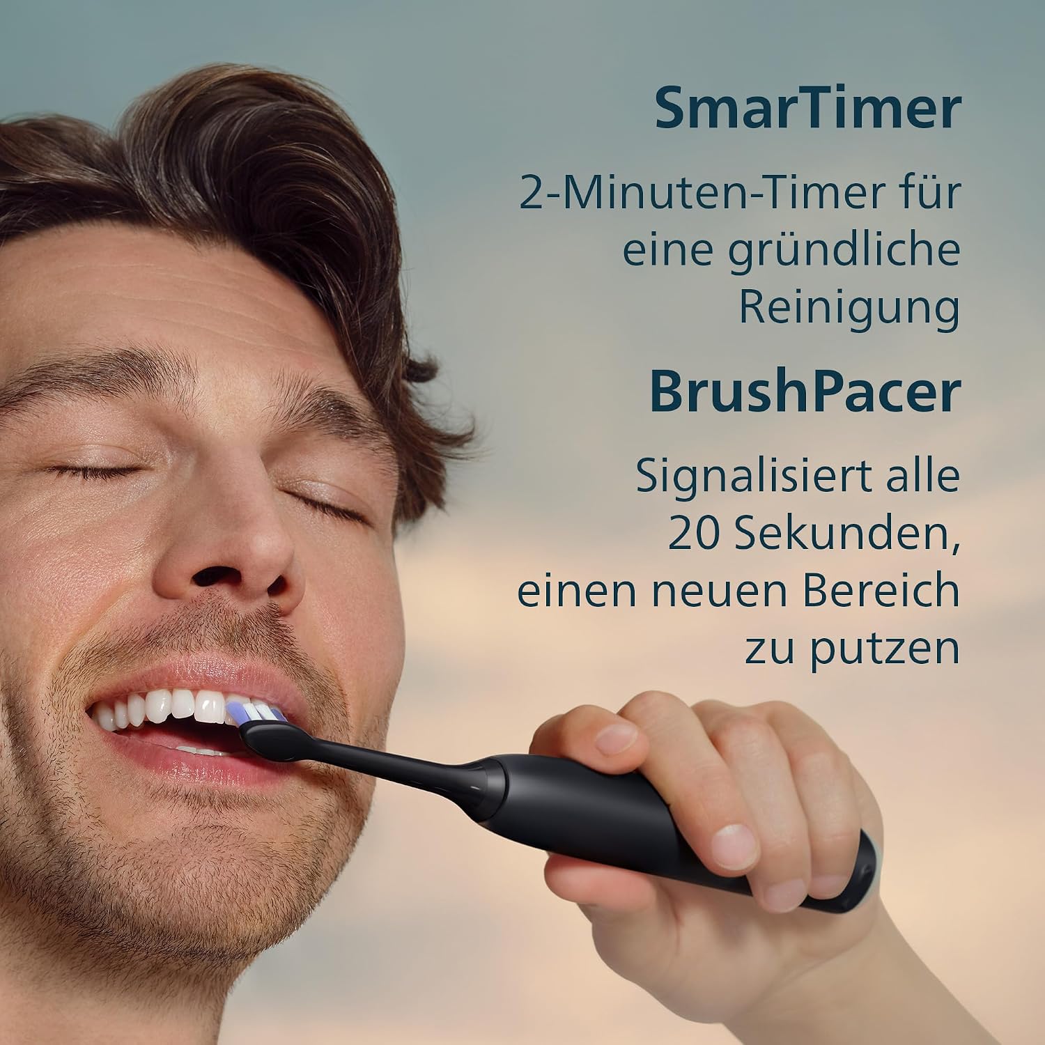 Thumbnail 6 de Philips Sonicare Series 6100 HX7401/12 – Elektrische Schallzahnbürste, 6 Reinigungsprogramme, Drucksensor und Reiseetui (Schwarz)